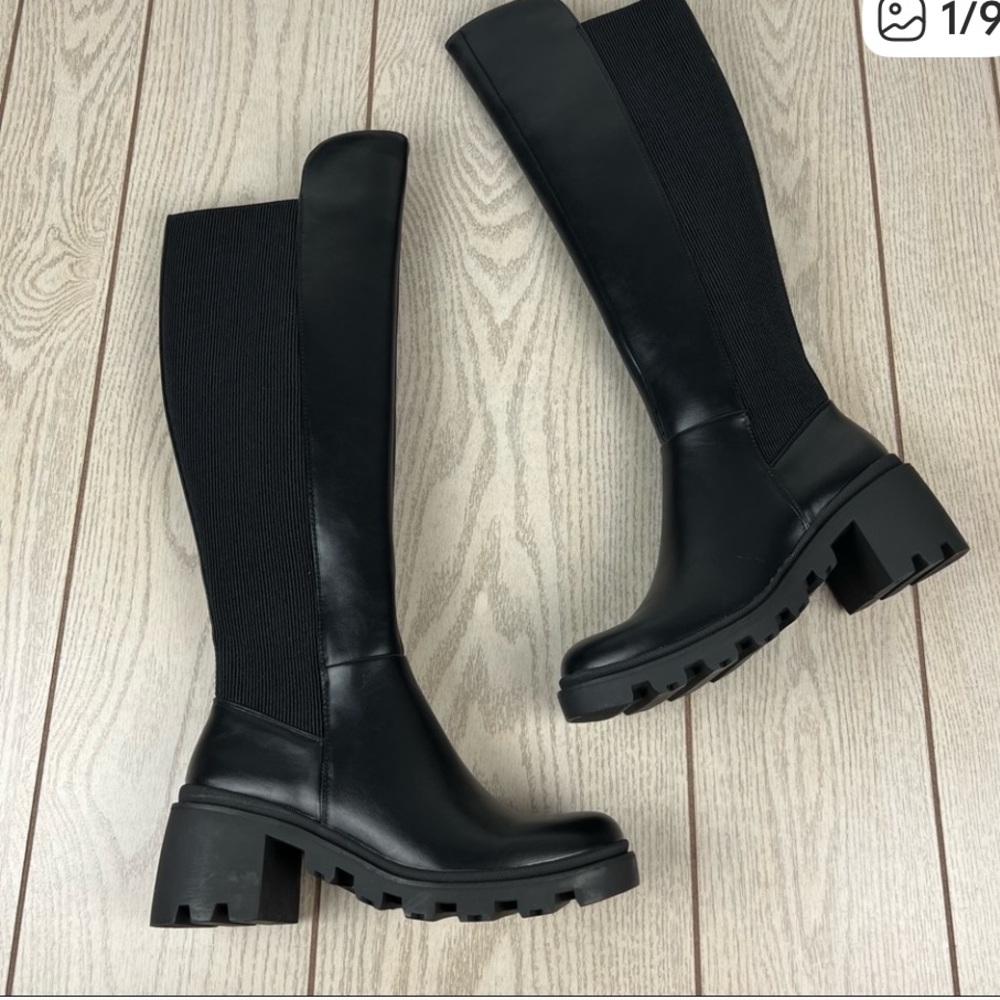 New York & Company Platform Regular Calf Boots 8.5M Black $110